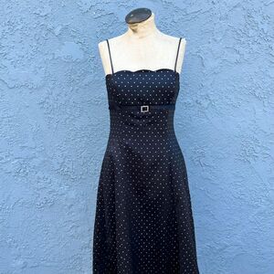 Y2k Polka Dot Gown Black Dress Size small